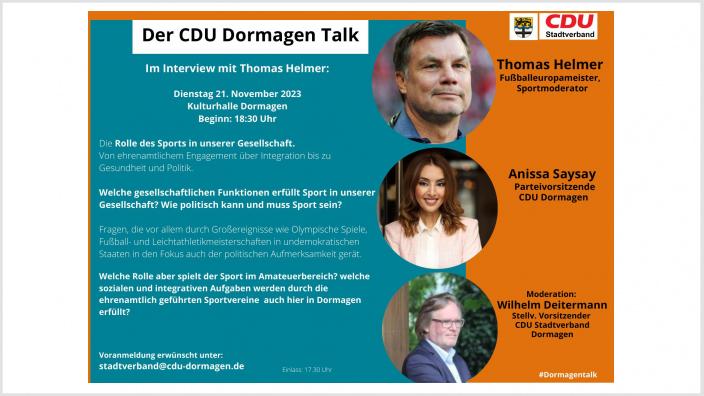 CDU Dormagen Talk: Rolle des Sports in unserer Gesellschaft