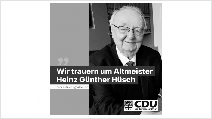 Die Dormagener CDU trauert um Altmeister Heinz Günther Hüsch